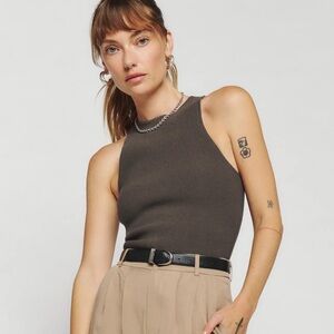 Reformation Hudson Ribbed Sweater Tank